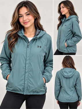 Under Armour Women'Small Full-Zip Mesh-Lined Windbreaker Jacket Blue Small